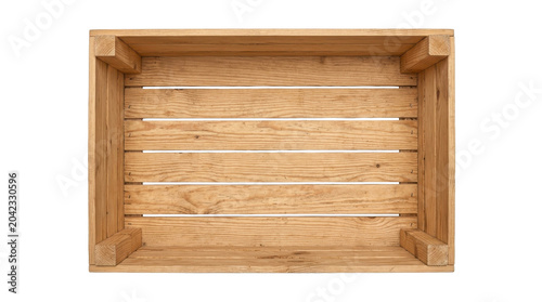 Cuadro en lienzo Wooden crate for storage or produce on a transparent background PNG image