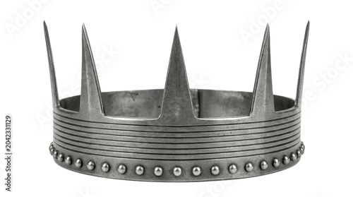Fotografie Metal crown with spikes on a transparent background PNG image
