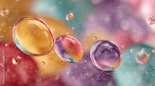 Colorful pastel gradient of ink drops blending in water, artistic and soft.
