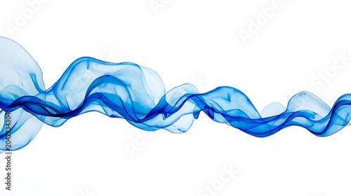 abstract blue water splash with smoke on clean fresh liquid background with bubbles and flowing motion