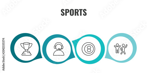 Foto sports outline icon set