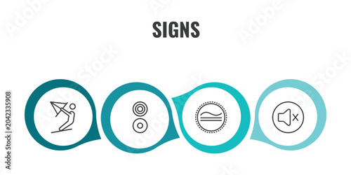 Fotografie signs outline icon set