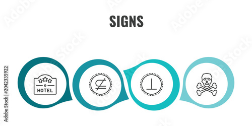 Fotografía signs outline icon set
