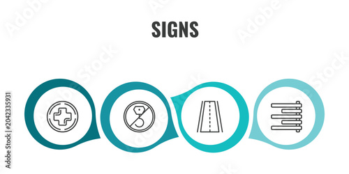 Fotografía signs outline icon set