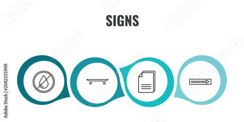 Bild auf Leinwand signs outline icon set