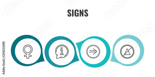 Foto signs outline icon set