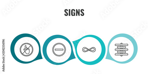 Schilderij op canvas signs outline icon set