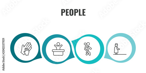 Bild auf Leinwand people outline icon set