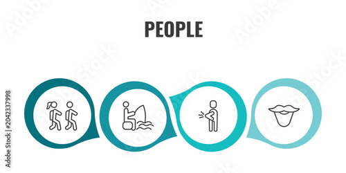 Fotografija people outline icon set