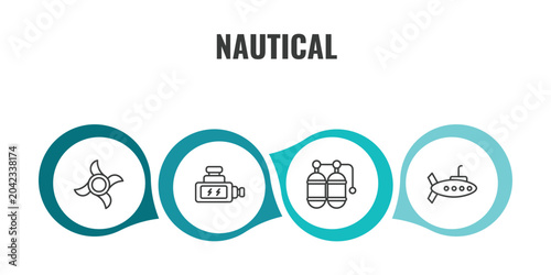 Foto nautical outline icon set