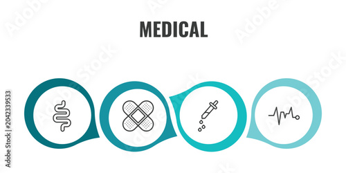 Fényképezés medical outline icon set
