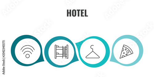 Slika na platnu hotel outline icon set