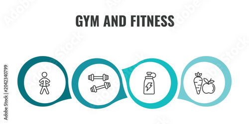 Принти на полотні gym and fitness outline icon set