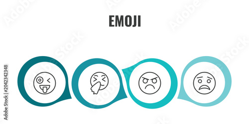 Obraz na plátně emoji outline icon set