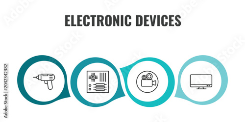 Tableau sur toile electronic devices outline icon set