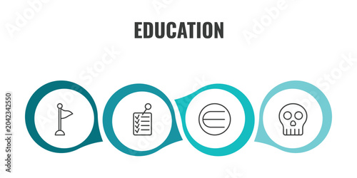 Photos education outline icon set