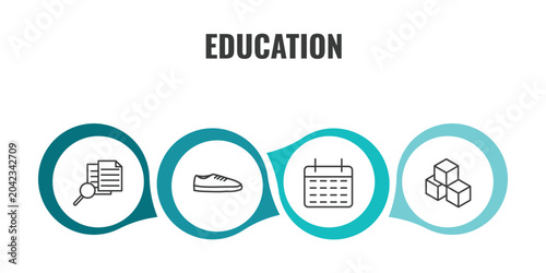 Bild auf Leinwand education outline icon set
