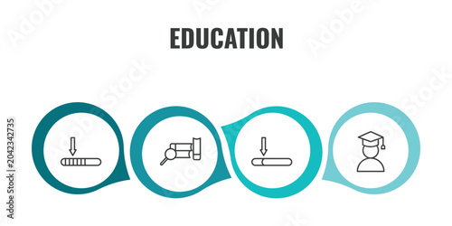 Foto education outline icon set