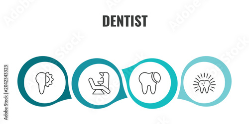 Foto dentist outline icon set