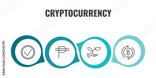 Slika na platnu cryptocurrency outline icon set