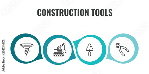 Foto construction tools outline icon set