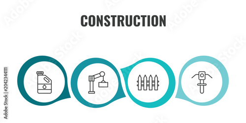 Φωτογραφία construction outline icon set
