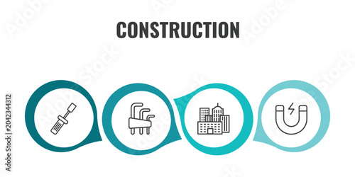 Bilde på lerret construction outline icon set