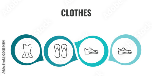 Photos clothes outline icon set