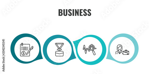 Foto business outline icon set