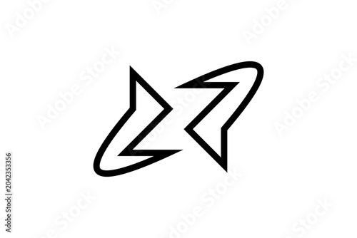 Abstract Letter X Monoline Logo Vector Shape | Minimalist Outline Lightning Creative Branding Icon