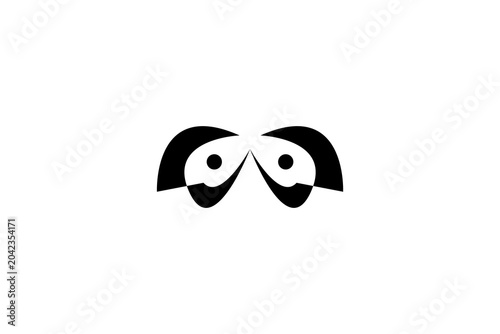 Abstract Bird Eyes Logo Vector Design | Minimalist Owl Mask Graphic Icon Symmetrical Shape Emblem