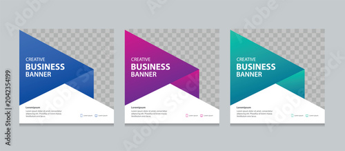 Set of creative and modern web banner design template. Suitable for social media post, instagram story post and web marketing ads. vector illustration for editable with Space to add pictures.