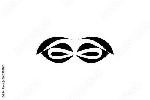 Abstract Infinity Mask Logo | Modern Geometric Black Peanut Graphic Icon Minimalist Vector Design