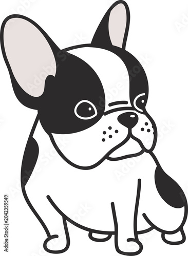 dog french bulldog icon cartoon character illustration pet puppy