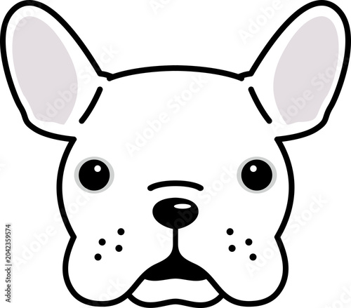 dog french bulldog icon sunglasses head face cartoon character illustration