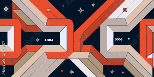 Tableau sur toile geometric abstract pattern with numbers shapes lines