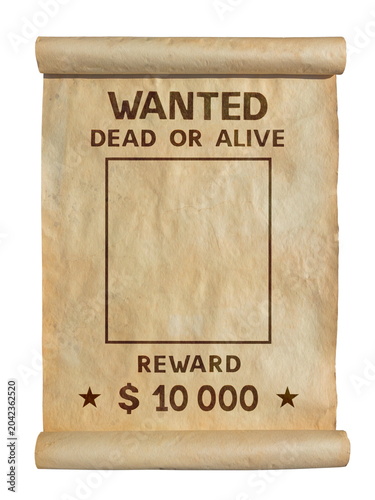 old poster dead or alive isolated on white