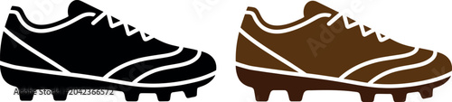 Tableau sur toile Black and brown cleats side by side illustration