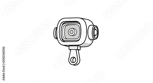 Compact action camera device icon for sports and media