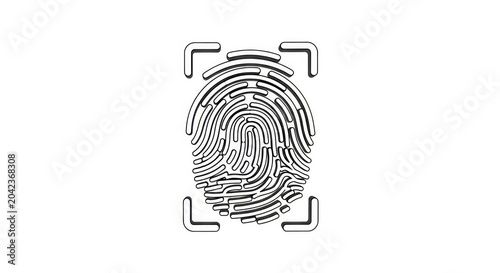 Biometric fingerprint scanning icon for security access