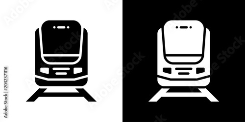 Cuadro en lienzo Train Icon Set Multiple Style Collection