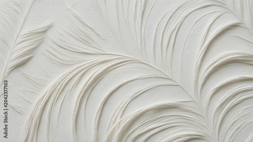 Obraz premium feather texture in white close up close-up natural soft detail organic pattern