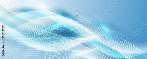 Blue abstract background with vibrant light effects and flowing wave lines for a calm and serene backdrop.