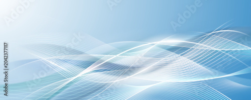 Blue abstract background with vibrant light effects and flowing wave lines for a calm and serene backdrop.