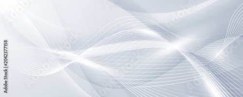 Abstract white background with elegant flowing curves and wave lines for clean corporate presentation.