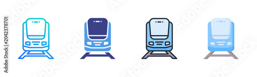 Bilde på lerret Train Icon Set Multiple Style Collection