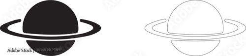 Konstfotografi Planet Saturn vector icon, gas giant symbol, planetary ring, astronomy, space exploration and celestial bodies