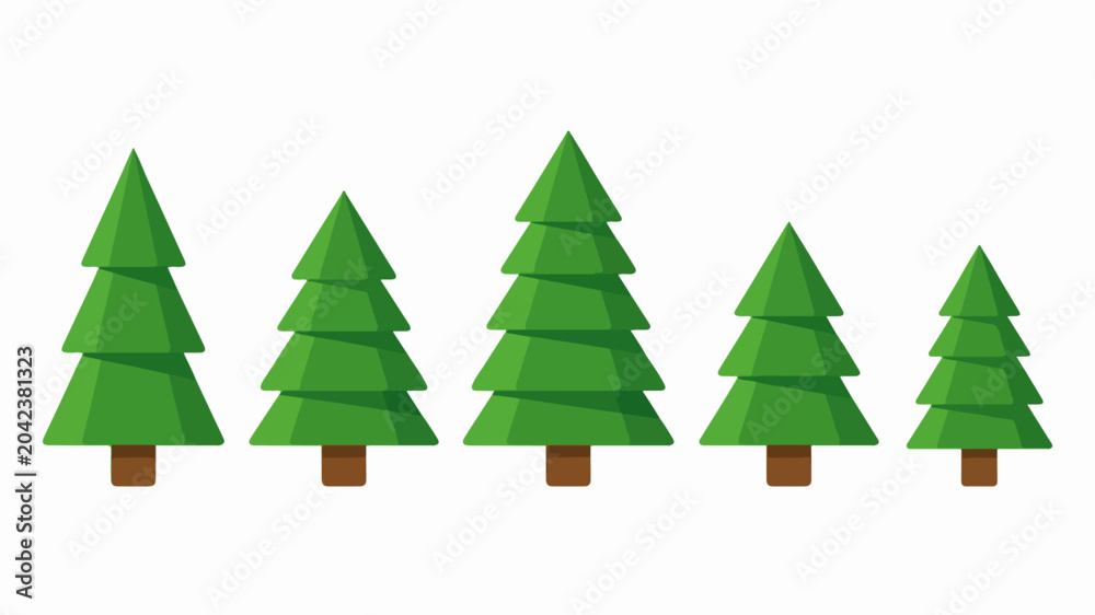 Fototapeta premium Christmas Tree collection. Green Christmas Tree icon