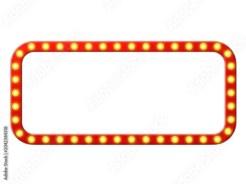 Vibrant red zigzag patterned rectangular frame outline