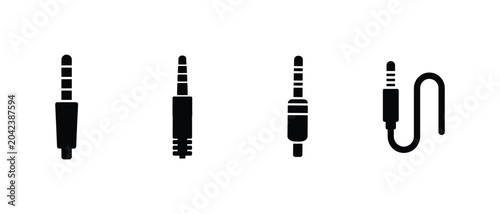 Cuadro en lienzo Clean audio connector pack in minimal filled vector illustration